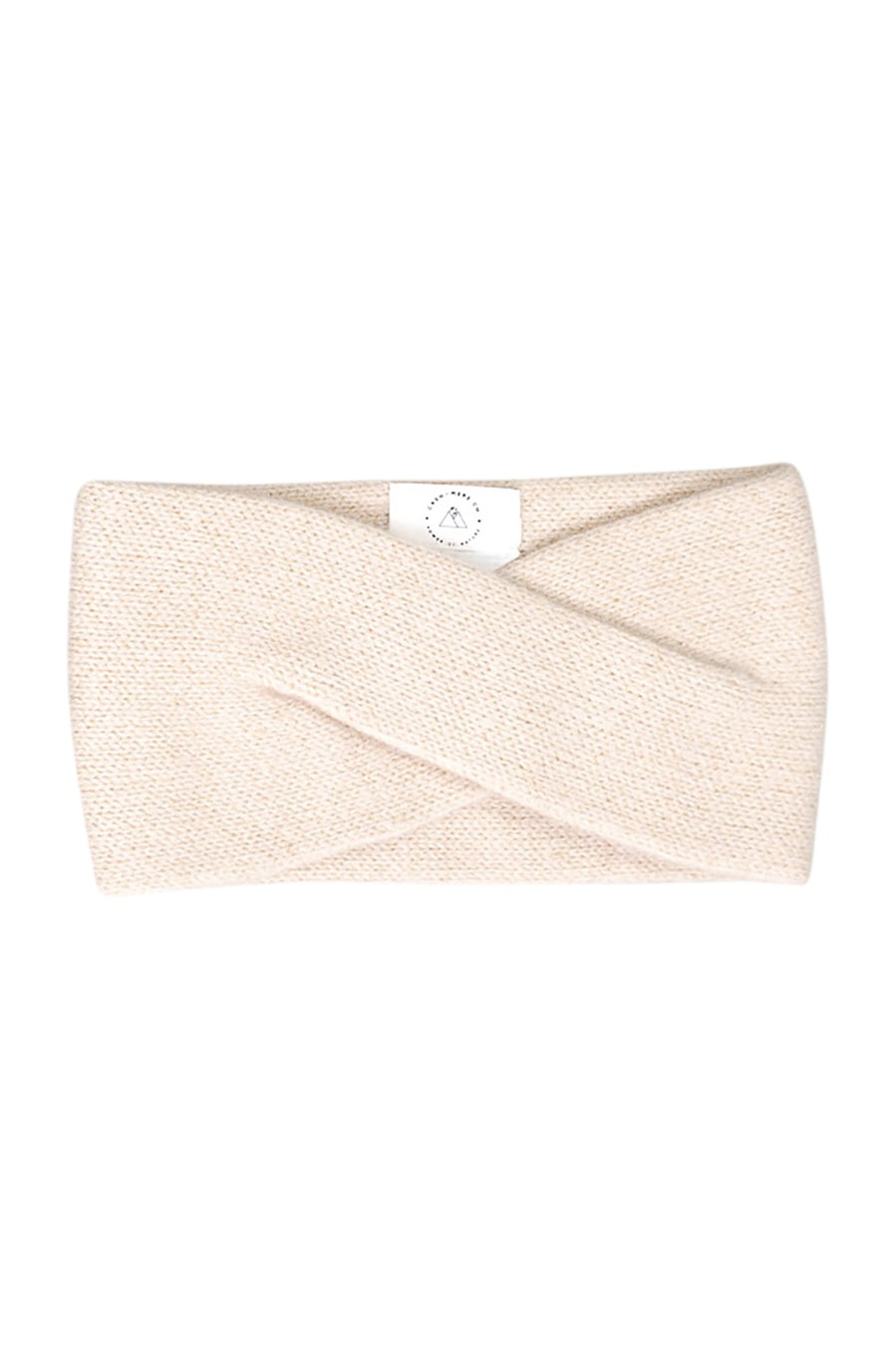 Accessoires CASH-MERE.CH | Kaschmir Stirnband Gekreuzt Beige Mit Lurex