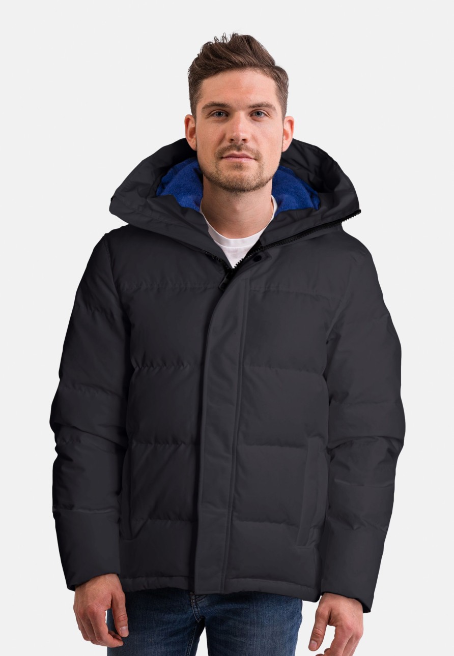 Manner CASH-MERE.CH | Daunenparka Mit Kapuze Und Kaschmirfutter Schwarz