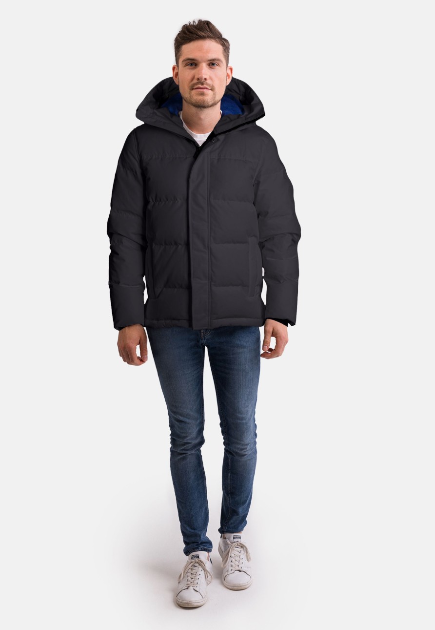 Manner CASH-MERE.CH | Daunenparka Mit Kapuze Und Kaschmirfutter Schwarz