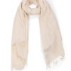 Accessoires CASH-MERE.CH | Kaschmir Schal Lurex Weiss Mit Gold