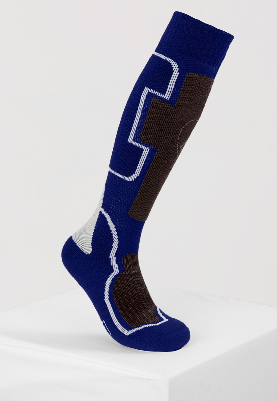 Manner CASH-MERE.CH | Kaschmir Ski- Und Trekkingsocken Blau