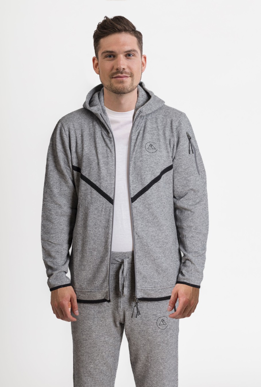 Accessoires CASH-MERE.CH | Wolle Kaschmir Trainerjacke Unisex Grau