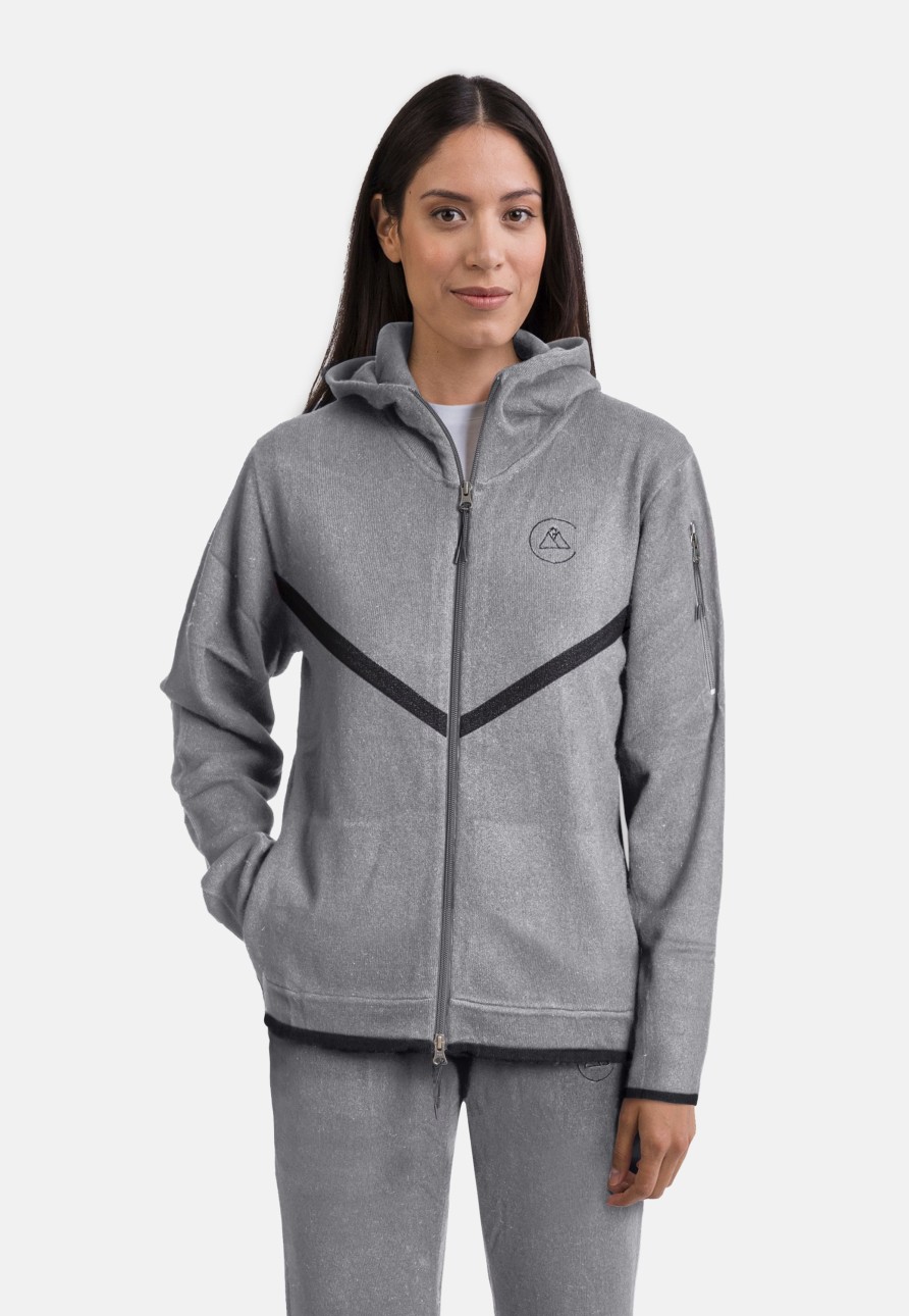 Accessoires CASH-MERE.CH | Wolle Kaschmir Trainerjacke Unisex Grau