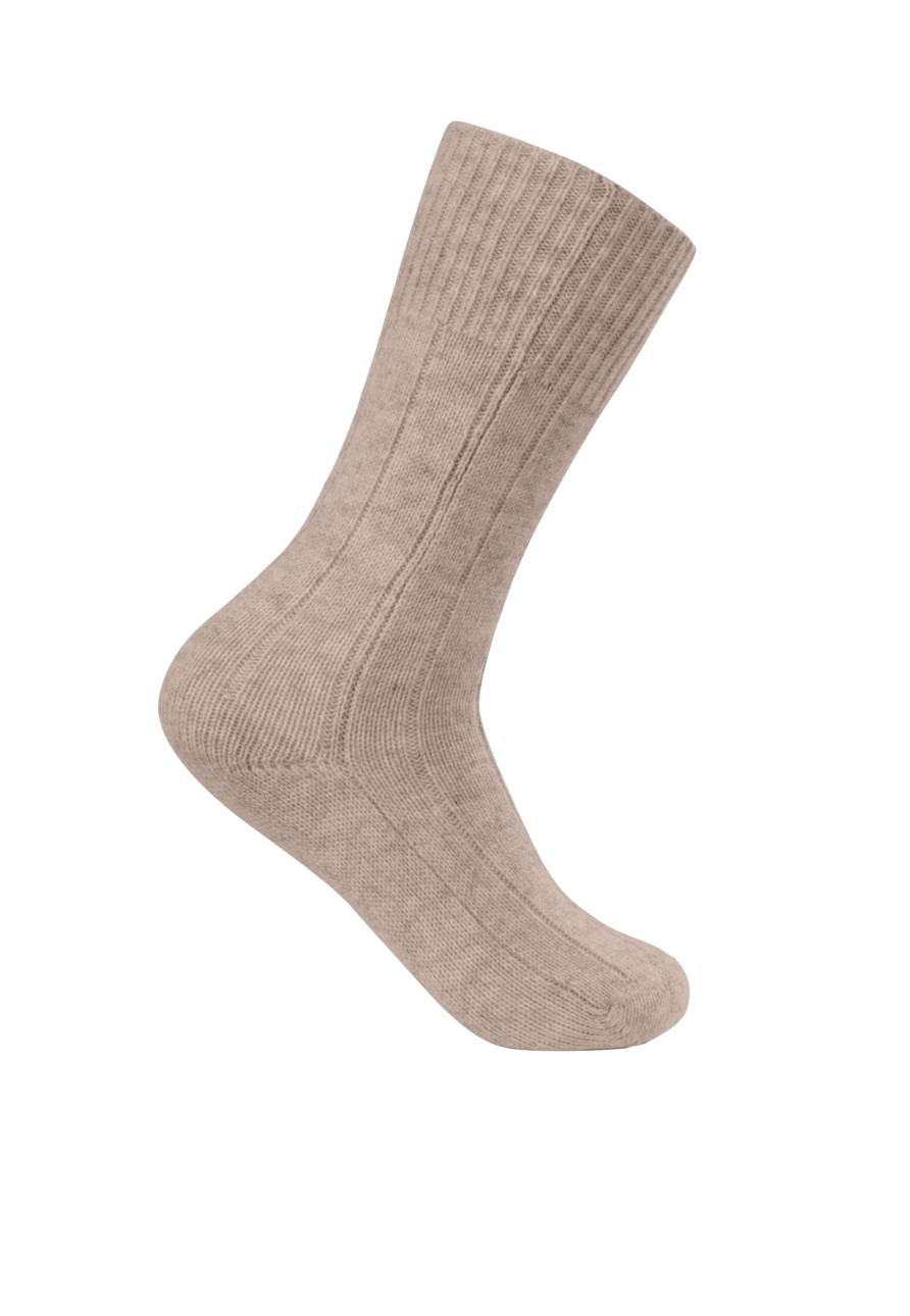 Manner CASH-MERE.CH | Kaschmir Kuschelsocken Beige Melange