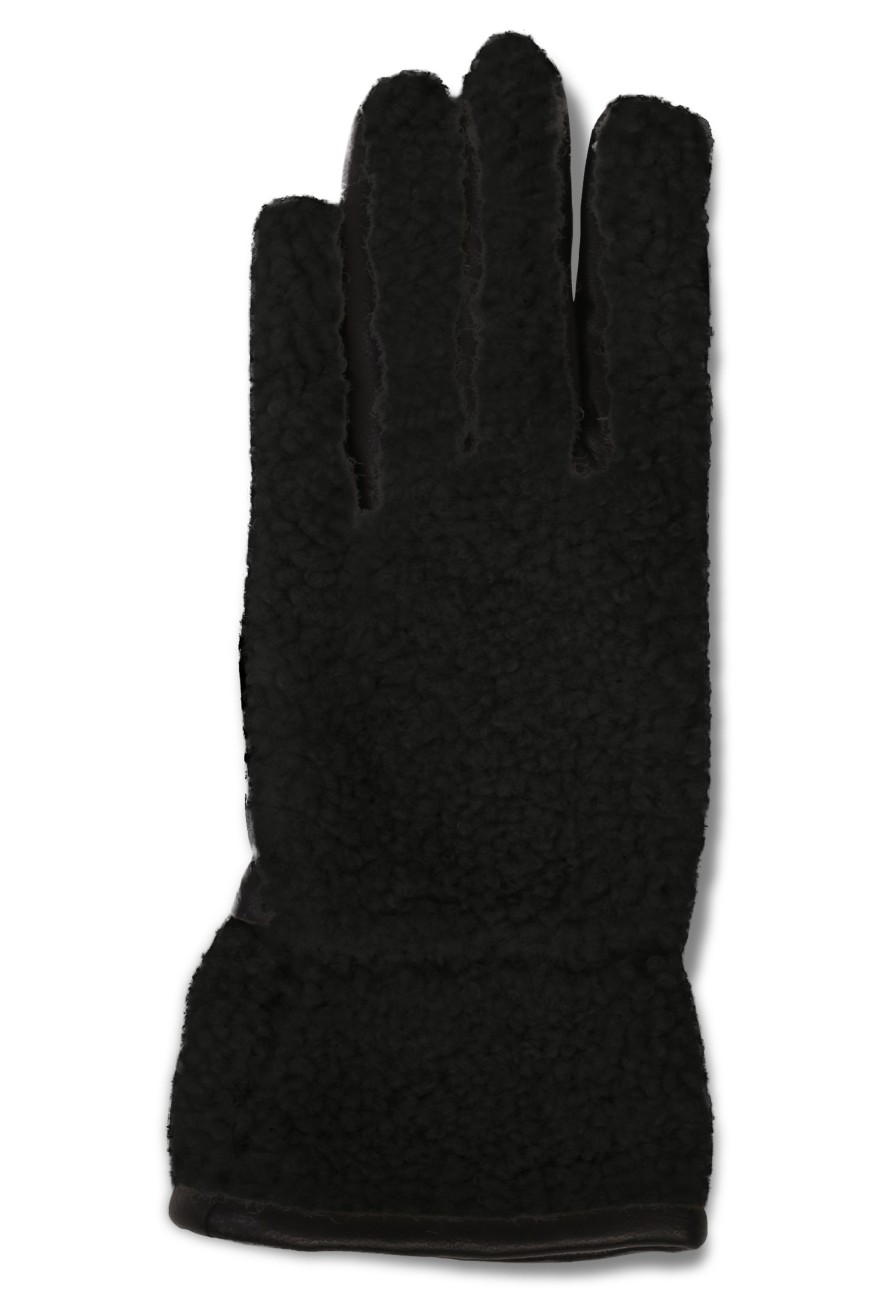 Manner CASH-MERE.CH | Retro-Fleece-Handschuhe Mit Kaschmirfutter Schwarz