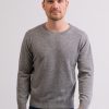 Manner CASH-MERE.CH | Kaschmir Rundhals Pullover Grau