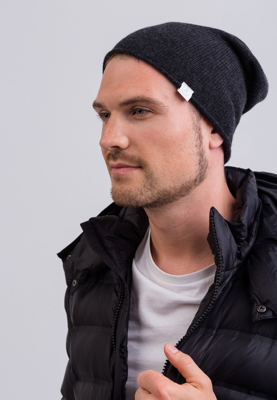 Accessoires CASH-MERE.CH | Kaschmir Beanie Dunkel Anthrazit