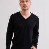 Manner CASH-MERE.CH | Kaschmir V-Ausschnitt Pullover Holzkohle