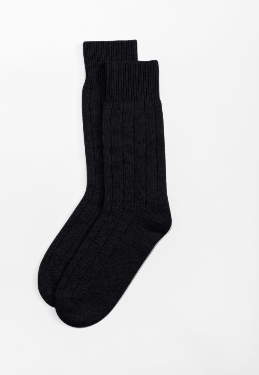 Accessoires CASH-MERE.CH | Kaschmir Kuschelsocken Schwarz