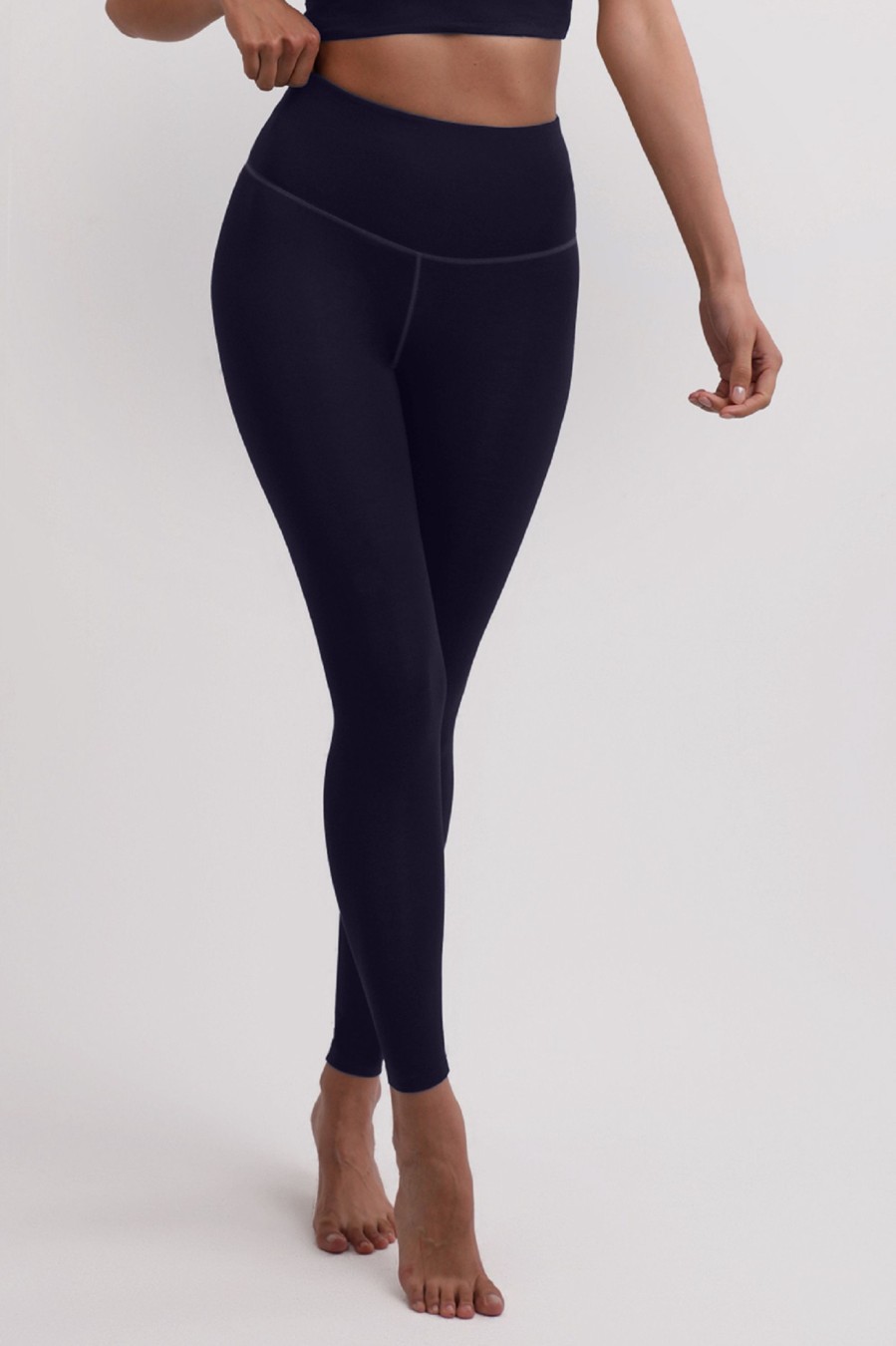 Frauen CASH-MERE.CH | Yoga Leggins Aus Bambus Mit Hohem Bund Navy