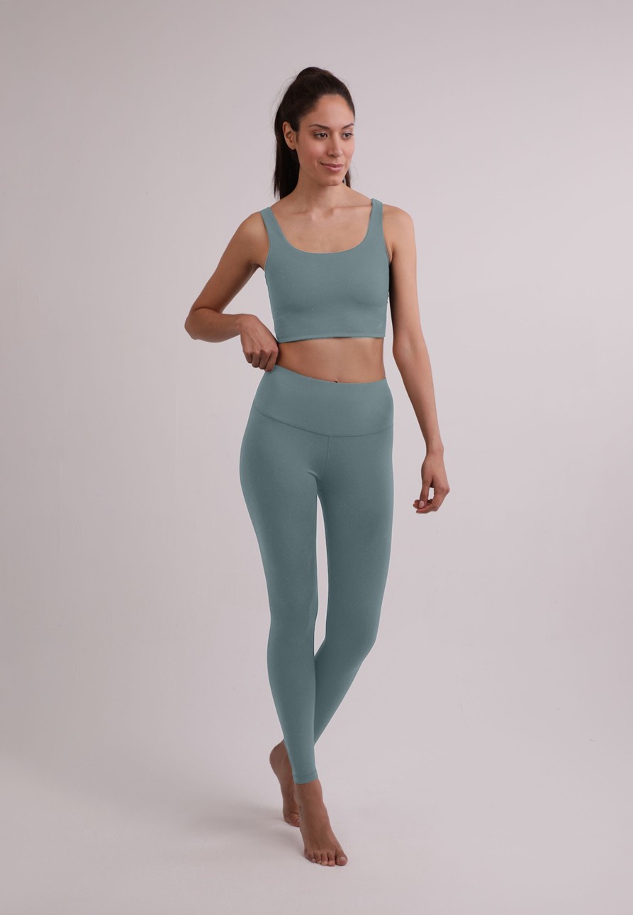 Frauen CASH-MERE.CH | Yoga Leggins Aus Recyceltem Polyester Und Hohem Bund Shade Of Grey