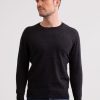 Manner CASH-MERE.CH | Kaschmir Rundhals Pullover Dunkel Anthrazit