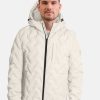 Manner CASH-MERE.CH | Padded Jacket Mit Kapuze Off White