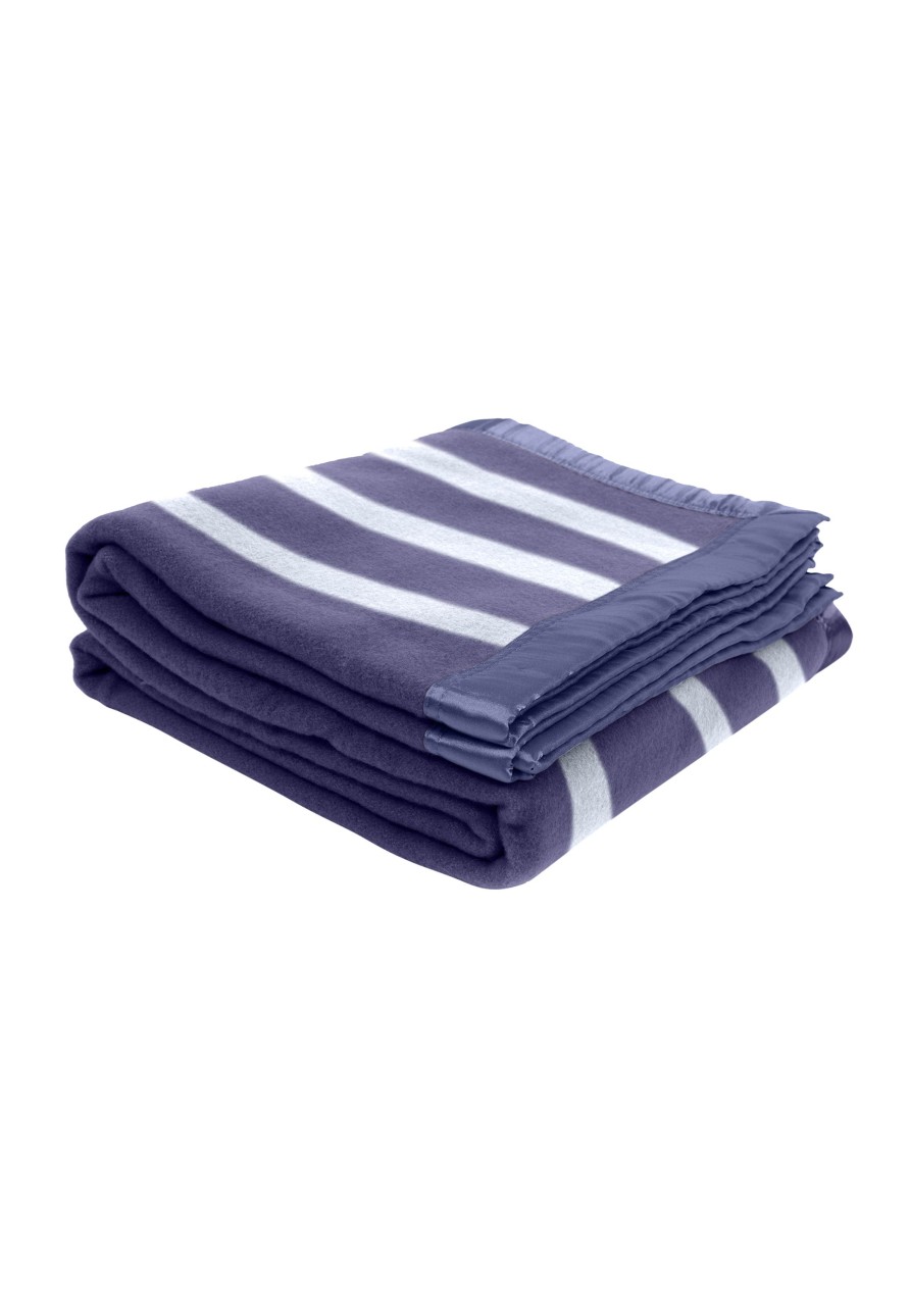 Accessoires CASH-MERE.CH | Kaschmir Tagesdecke Navy Blau Und Himmelblau