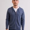 Manner CASH-MERE.CH | Kaschmir Kapuzenpullover Hoodie Jeans Blau