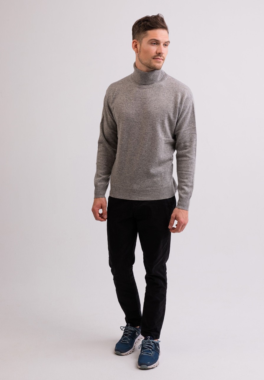 Manner CASH-MERE.CH | Kaschmir Rollkragen Pullover Grau