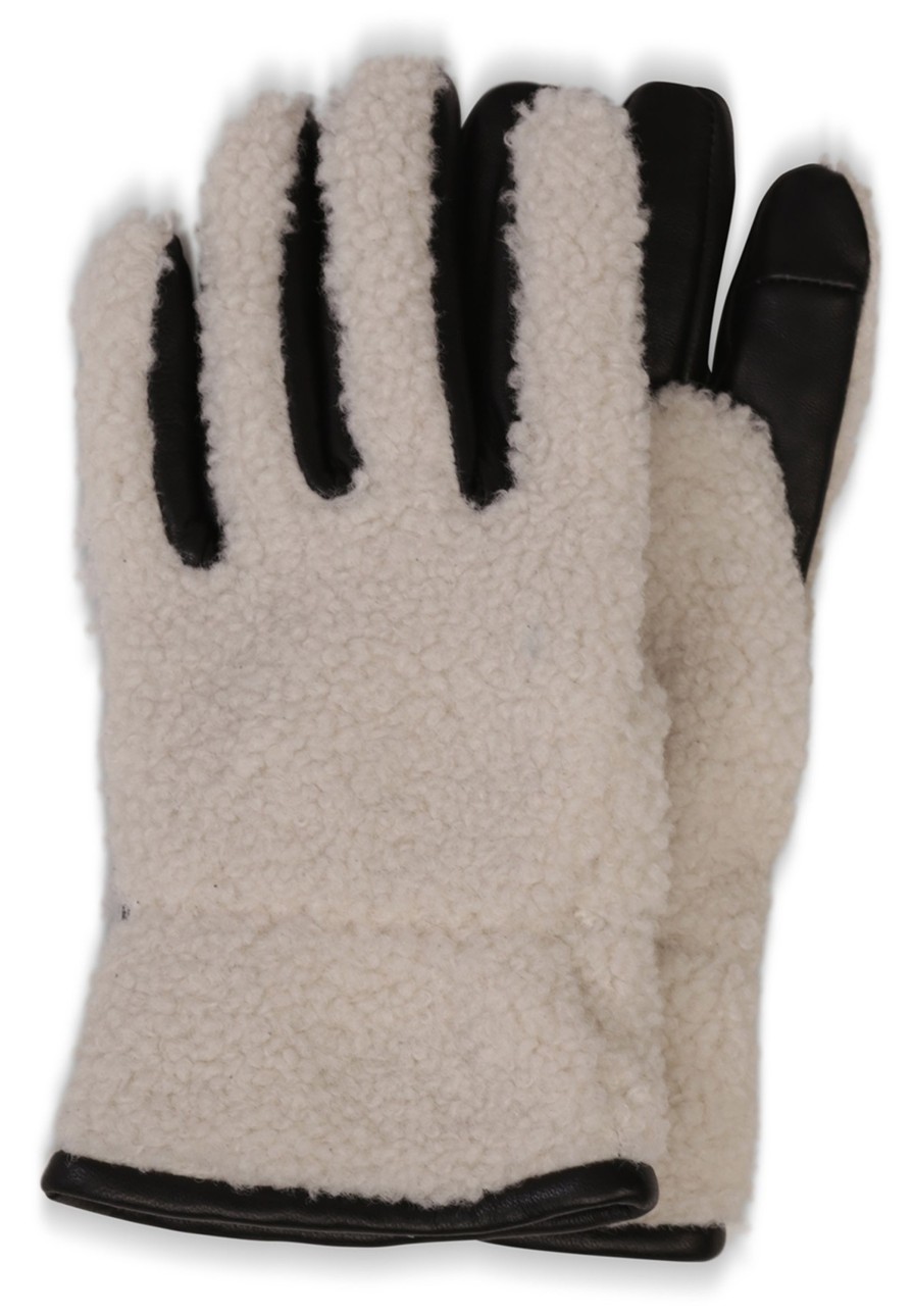 Manner CASH-MERE.CH | Retro-Fleece-Handschuhe Mit Kaschmirfutter Weiss