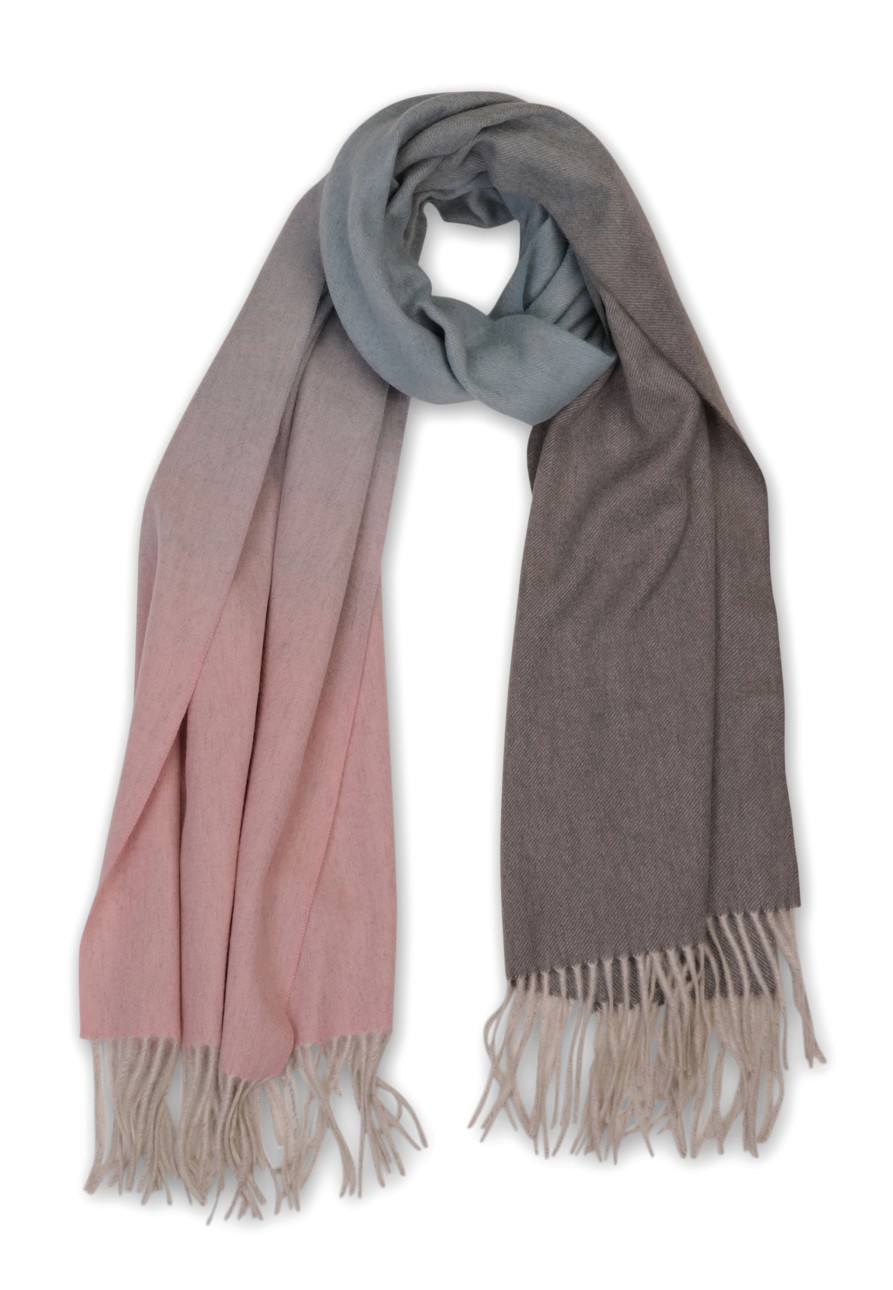 Accessoires CASH-MERE.CH | Kaschmir Schal Gradient Rosa Und Blau