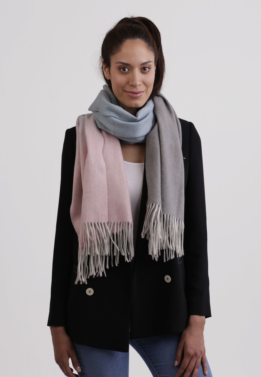 Accessoires CASH-MERE.CH | Kaschmir Schal Gradient Rosa Und Blau