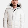 Manner CASH-MERE.CH | Daunenparka Mit Kapuze Und Kaschmirfutter Weiss