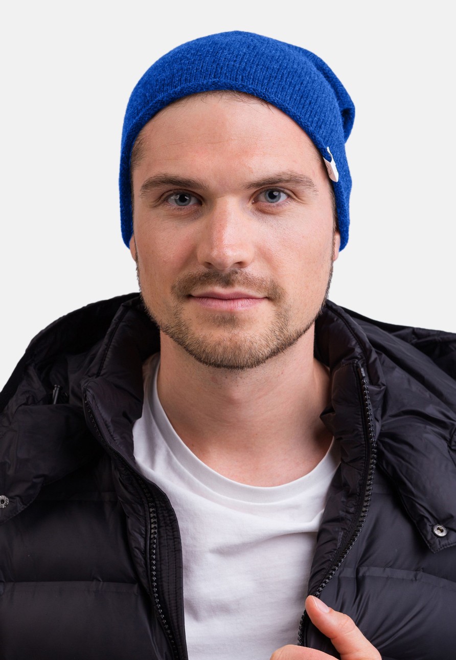 Accessoires CASH-MERE.CH | Kaschmir Beanie Jet Stream Blau