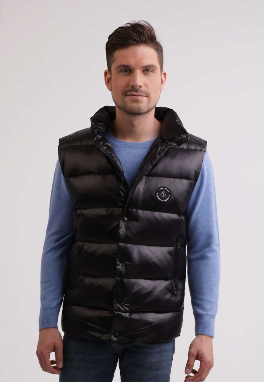 Manner CASH-MERE.CH | Daunengilet Mit Kaschmirfutter Schwarz