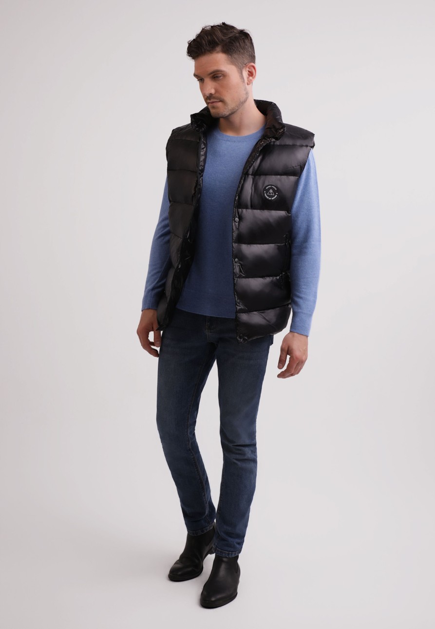 Manner CASH-MERE.CH | Daunengilet Mit Kaschmirfutter Schwarz