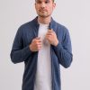 Manner CASH-MERE.CH | Kaschmir Strickjacke Cardigan Jeans Blau