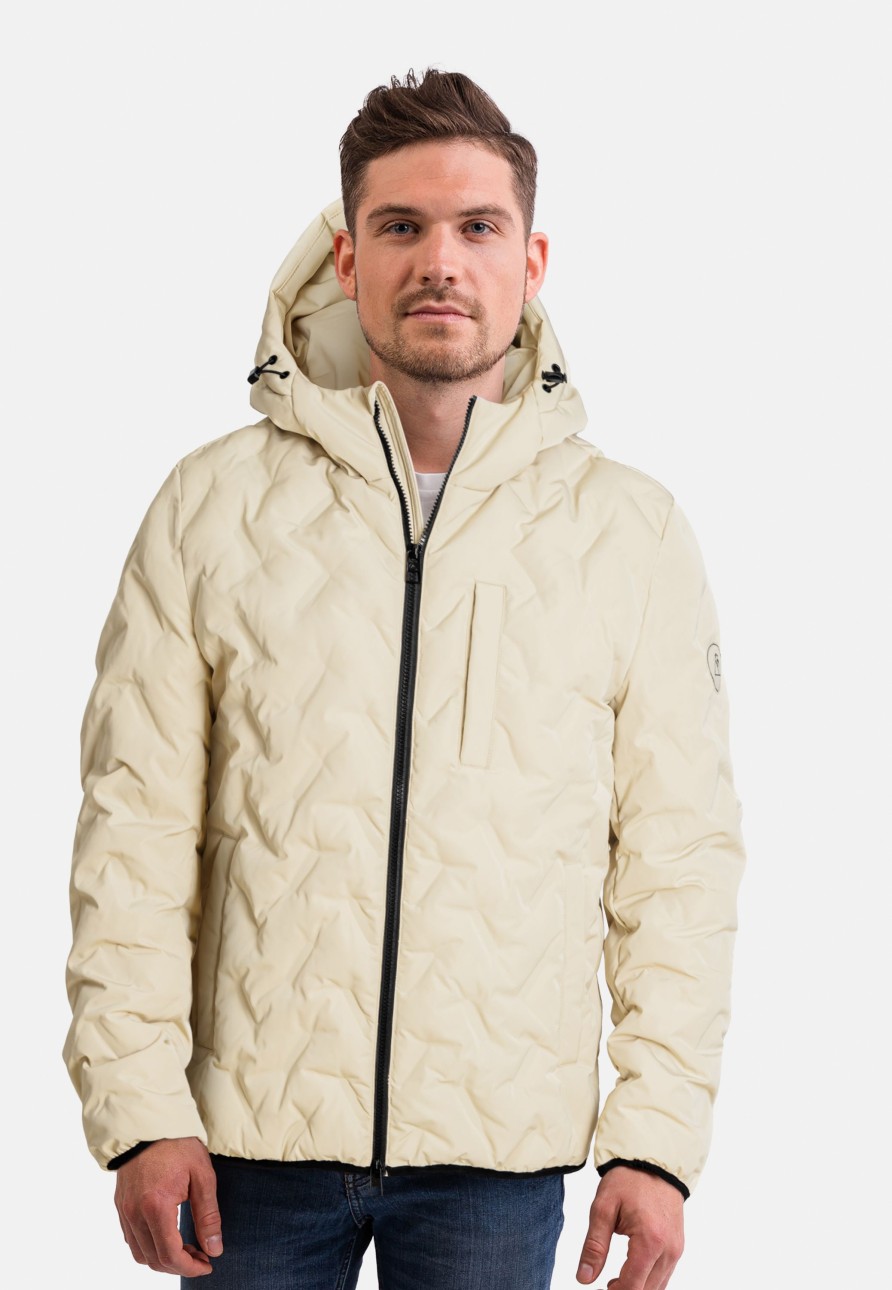 Manner CASH-MERE.CH | Padded Jacket Mit Kapuze Khaki