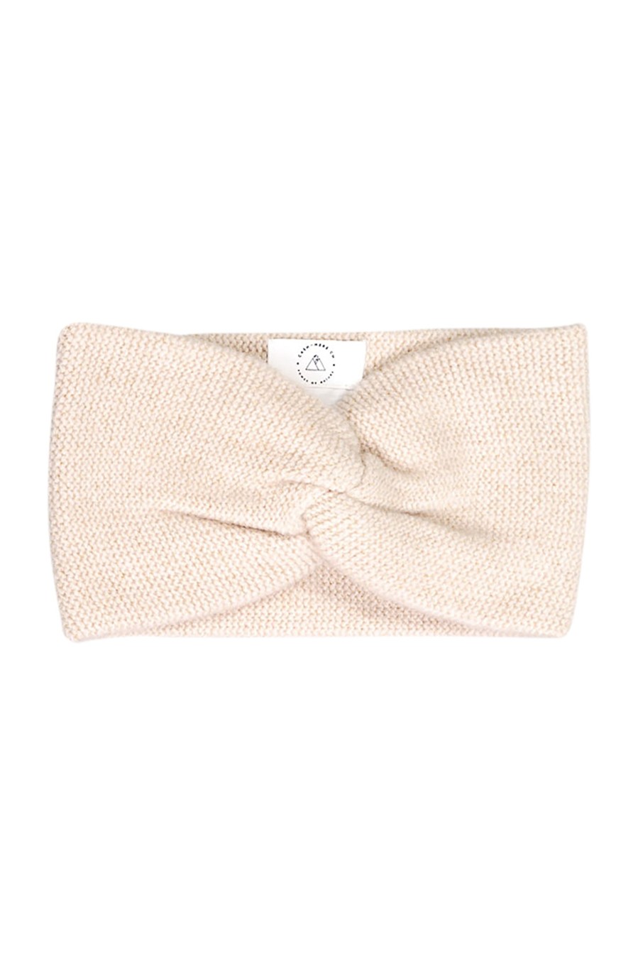 Accessoires CASH-MERE.CH | Kaschmir Stirnband Geknotet Beige Mit Lurex