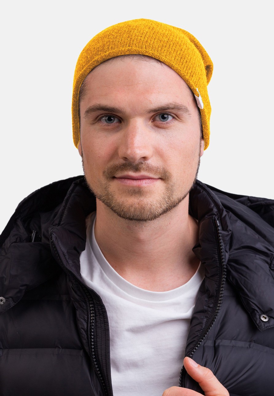 Accessoires CASH-MERE.CH | Kaschmir Beanie Senfgelb