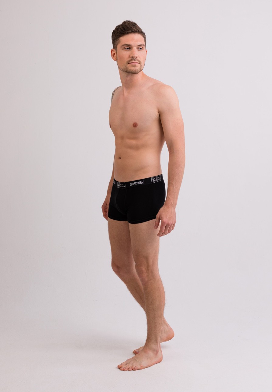 Manner CASH-MERE.CH | Kaschmir Boxershorts Schwarz