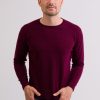 Manner CASH-MERE.CH | Kaschmir Rundhals Pullover Cranberry Rot