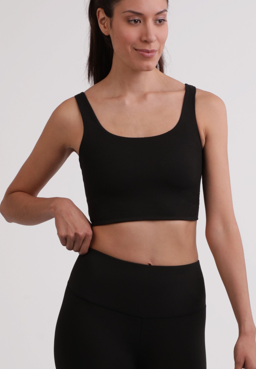 Frauen CASH-MERE.CH | Yoga Aktivity-Top Aus Recyceltem Polyester Schwarz